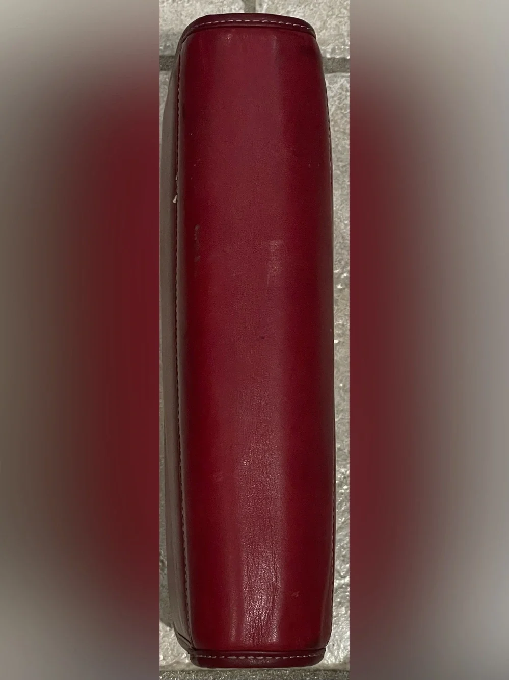 Franklin Covey Red Leather 7 1/2” Ring Planner Binder